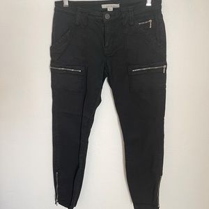 Joie black skinny jeans with zippers